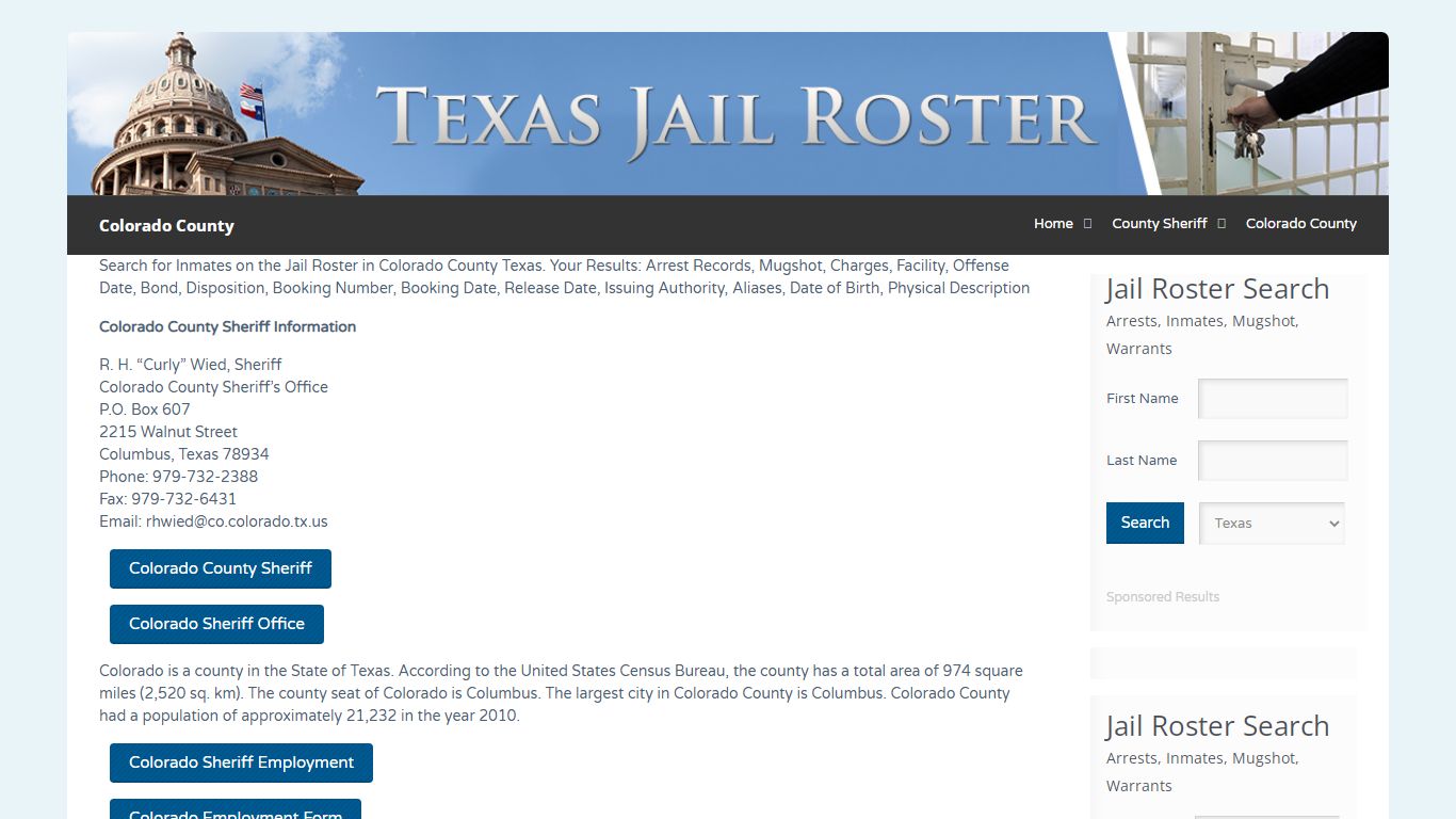 Colorado County | Jail Roster Search